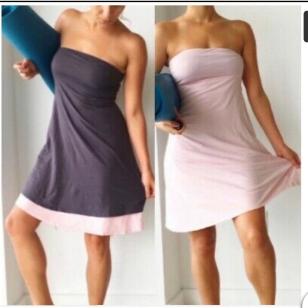 Lululemon Beat the Heat Reversible Dress Dark Plum/ Beige
